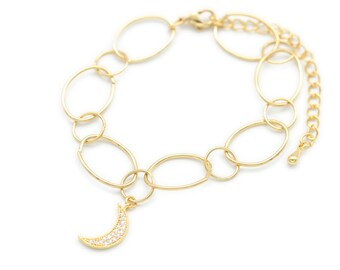 LAVER 【ONLYARK】別注 FOUR BIT CHAINBRACELET CHAIN Only, Large Oval Link Chain Bracelet for Charms, B4303