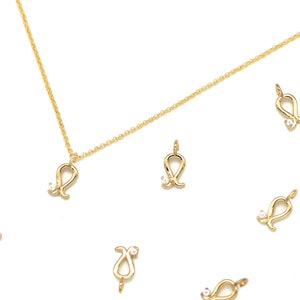 Astrological Zodiac Pendant w/ Cubic, K2-G5, Leo, 2pcs, Approx. 8mm, 16K gold plated brass, Nickel free, CZ, Constellation, Birth sign Charm