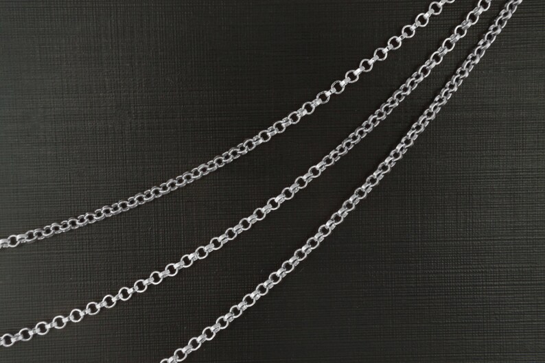 CJ24-06R Chain BL-32A Original rhodium plated copper brass Design chain Nickel free 1m Outer diameter 2.5mm 0.8mm thick