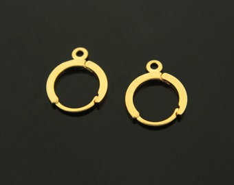 Lever Back Earring (L), Nickel free, E2-G3, 10 pcs or 20 pcs, 12mm, 1.5mm thick, 16K Gold Plated Brass, Good for Dangle Earrings