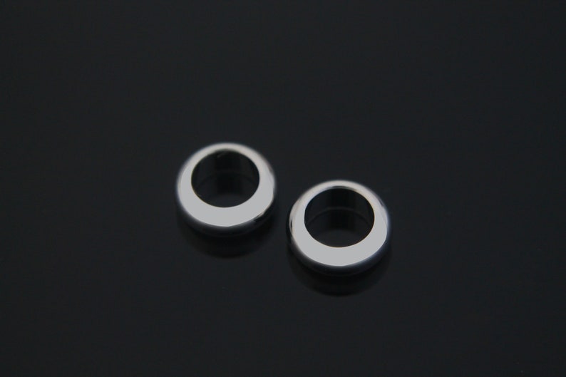 20 pcs Jewelry component 4x10mm Inner 6mm Original rhodium plated brass Jewelry findings Thick ring S62-R1 Ring beads Nickel free