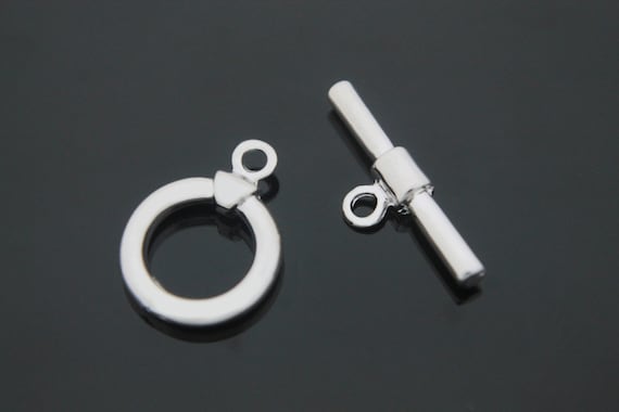 Classic toggle clasp, S56-R1, Nickel free, 10sets, 15mm ring, 23mm bar, Rhodium plated zinc alloy, Toggle, clasp, PY29-02