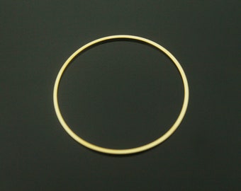 Ring charm, Nickel free, G6-G4, 10 pcs, 40x1x1mm, 16K shiny gold plated brass, Jewelry making, Necklace making, Earring making