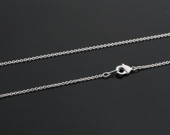 Nickel Free, Dainty Necklace Pre-made Chain for charms, N30-R1, 10 pcs packing, 45cm (17.7"), 230S, Rhodium plated copper brass