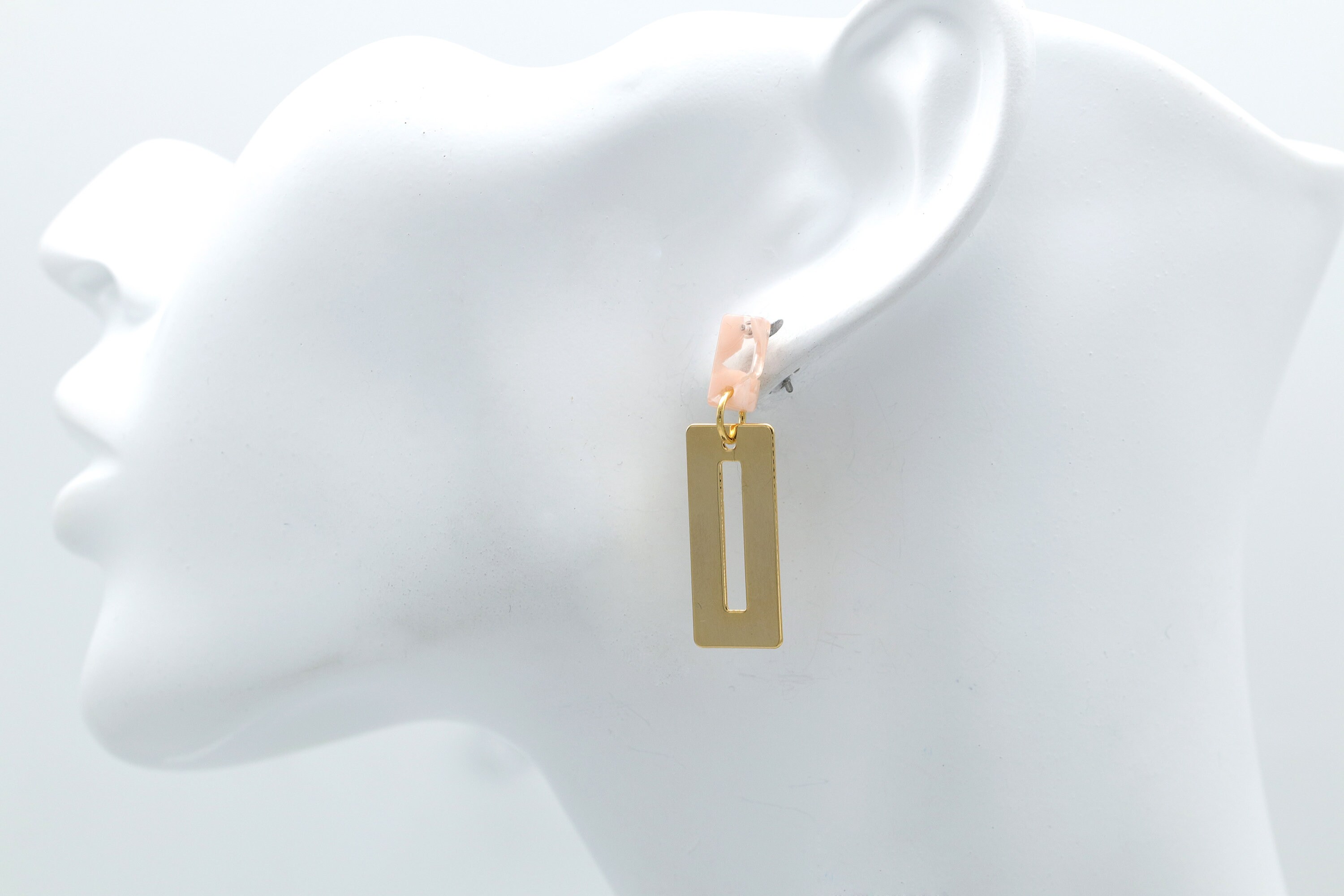 Rectangle Charm ONLY, G25-G7, 2 pcs, 24x10mm, 0.5mm thick, 16K gold plated brass, Nickel free, Earrings making charm, Rectangle pendant