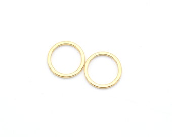 Ring charm, G5-G7, 20 pcs, 17x1.5x1.5mm, Round thick ring, 16K gold plated brass, Nickel free, Jewelry making ring