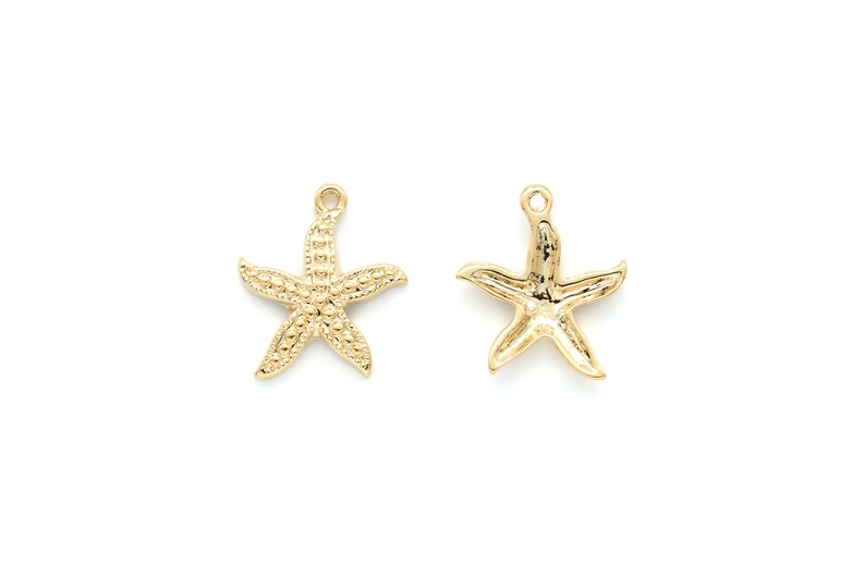 Marine life Ocean life charm Nickel free Star pendant Sea life charm Gold plated zinc alloy 2 pcs O4-G3 Starfish pendant I ONLY