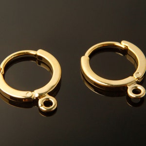12mm 24k Shiny Gold Leverback Earring Clasps, Round Leverback Earring,  Leverback Ear Wire, Small Hoop Earrings, Gold Plated Earring, EG076 