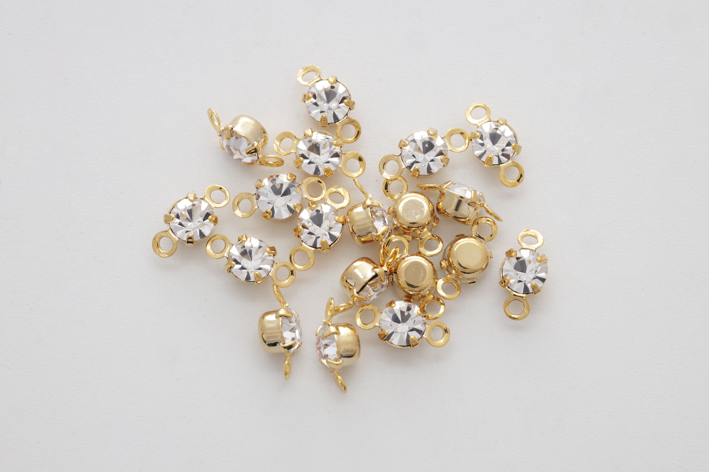 Cubic Connector, Nickel Free, N1-G2, 20 Pcs, 8x4mm, Cubic Zirconia