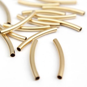 Tube connector, G13-P1, 20 pcs, 30x3mm, Pipe round connector, Internal diameter 2.5mm, Matte gold plated brass, DK61-02