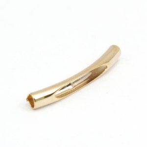 Pipe connector, G9-P1, 20 pcs, 25x3mm, Tube with hole, Tube round, 16K shiny gold plated brass, Not easily tarnish, DK55-02