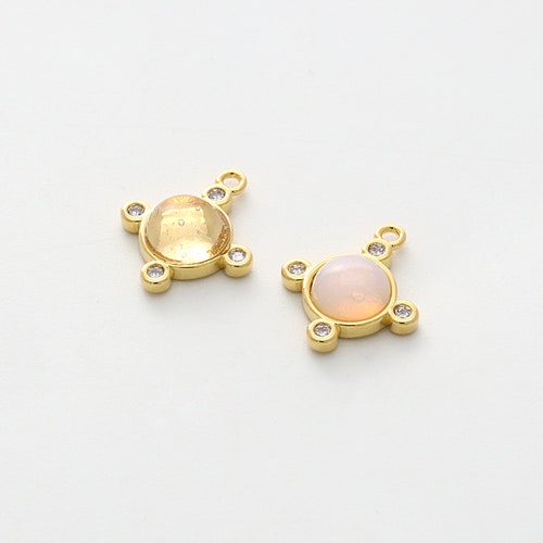 Dainty Fruit Charm Brass Cubic Zirconia Nickel Free Etsy