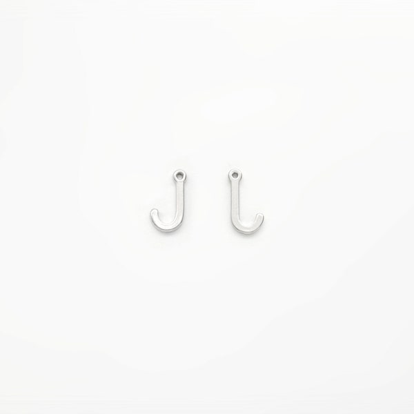 Capital Letter Pendant, 10x5mm including 0.7mm loop, Brass, Nickel Free, Alphabet Charm, Initial Charm, 2 pcs, [AJ-R1]