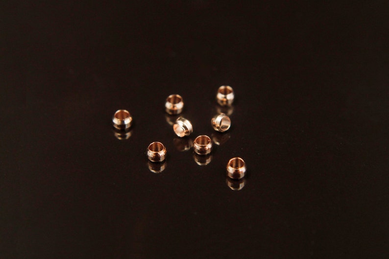 Rose Gold Plated 2mm x1.2mm Brass Crimp Beads Beading Supplies Jewelry Findings