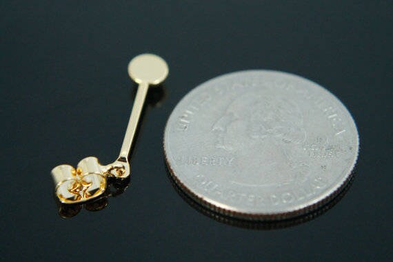 Round Earring Backs Nuts Light Gold Plated Heart Shape Backings Pierced for  Posts Secure Studs Brass Butterfly Stopper 