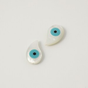 Evil eye mother-of pearl bead (Drop), Mother-of pearl, Jewelry making supplies, Ocean Themed Jewelry, 1 piece, [O1-R3]