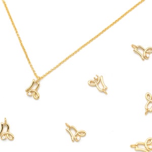 Astrological Zodiac Pendant w/ Cubic, Capricorn, K2-G10, 2 pcs, Approx. 8mm, 16K gold plated brass, Nickel free, CZ, Constellation charms