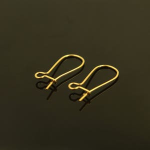 Kidney Earring Hook w/ Link (S), Nickel free, E7-G4, 10 pcs, 16K gold plated brass, Earring Making Hook, Earring component, Earring Supplies