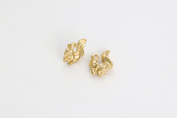 Squirrel pendant, P2-G4, 2 pcs, 10x9.3mm, Matte gold plated tin alloy, Decorative charm