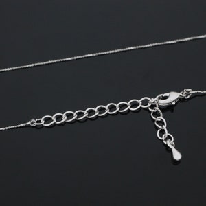 Dainty wave pre-made chain for charms, N120SETW-R1, Nickel Free, 1piece, 44cm(17.5&quot;), Original rhodium Plated Copper Brass, Premade Necklace