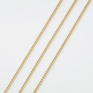Curb Chain 145SF, Nikkelvrij, CJ01-10, 10m, 16K verguld koper messing, Design ketting, Sieraden maken, Ketting Ketting, Niet gemakkelijk bezoedelen