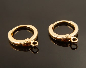 Une touche, fabrication de boucles d'oreilles à levier (S), sans nickel, E2-G1, 10 pièces ou 20 pièces, 11 mm, 2 mm d'épaisseur, laiton plaqué or 16 carats