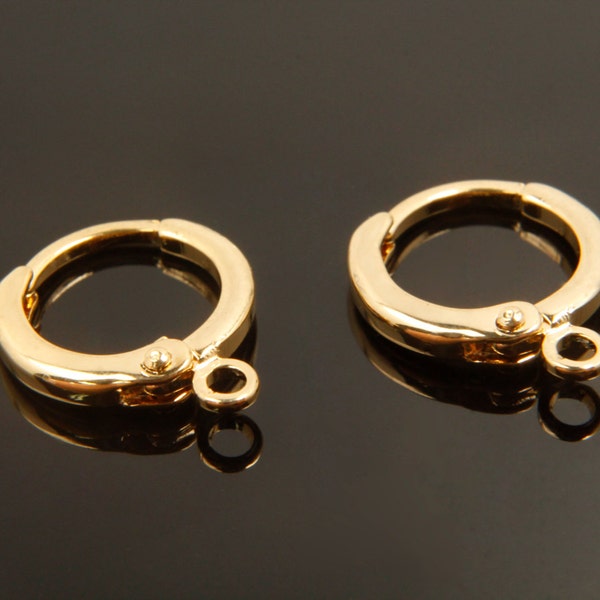 Une touche, fabrication de boucles d'oreilles à levier (S), sans nickel, E2-G1, 10 pièces ou 20 pièces, 11 mm, 2 mm d'épaisseur, laiton plaqué or 16 carats