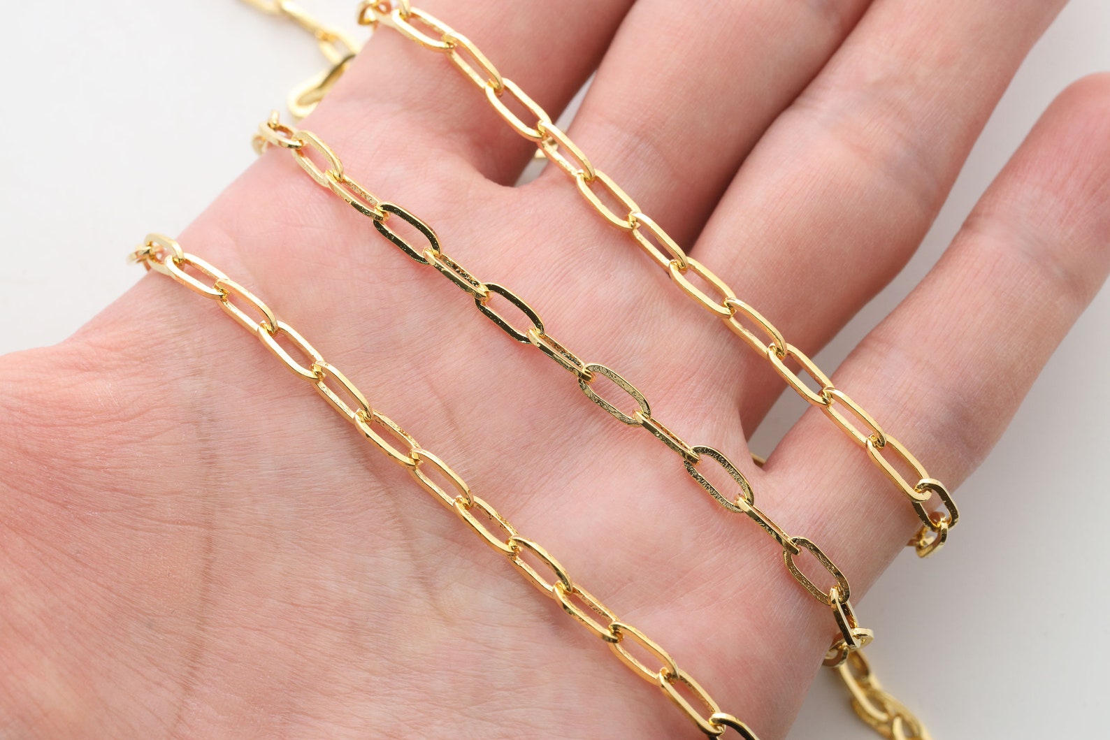 Chain Nickel Free CJ1911 1m 8x3.5mm 1mm Thick 16K Gold Etsy