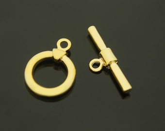 Classic toggle clasp, S56-G1, Nickel free, 10sets, 15mm ring, 23mm bar, 16K gold plated zinc alloy, Clasp, Toggle, Jewelry findings, PY29-01