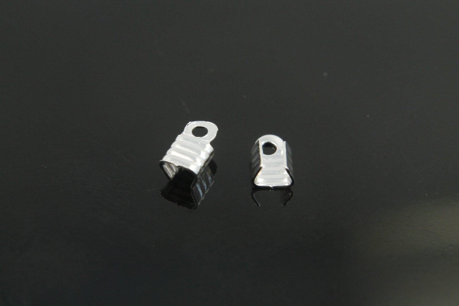 Cord cap Deep 2.5mm Cap for 2mm cord Rhodium plated brass Etsy