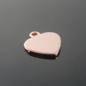 Heart pendant, S28-P1, 20 pcs, 13x15mm, 1.3mm thick, Rose gold plated brass, Stamping blank, Not easily tarnish