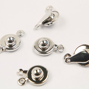 Snap clasp, Nickel free, T5-R2, 10 sets, 9.4mm, Original rhodium plated brass, Not easily tarnish, PY01-01