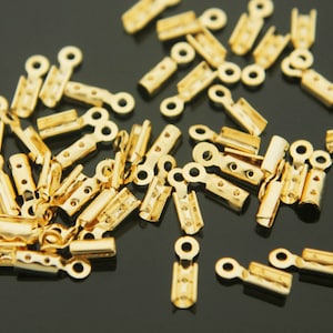 C cap, 4.7x2.4mm (excluding link), 1.5mm deep, Gold plated brass, Nickel free, End tips, PY14-02, Optional quantity, [J30-G2]