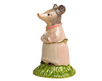 Snuisterijdoosje Mother Mouse: handgeschilderde opberger voor Swarovski-kristallen