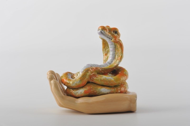 Faberge Snake trinket box hand made by Keren Kopal with Austrian crystals Faberge Snake trinket box hand made by Keren Kopal with Austrian crystals