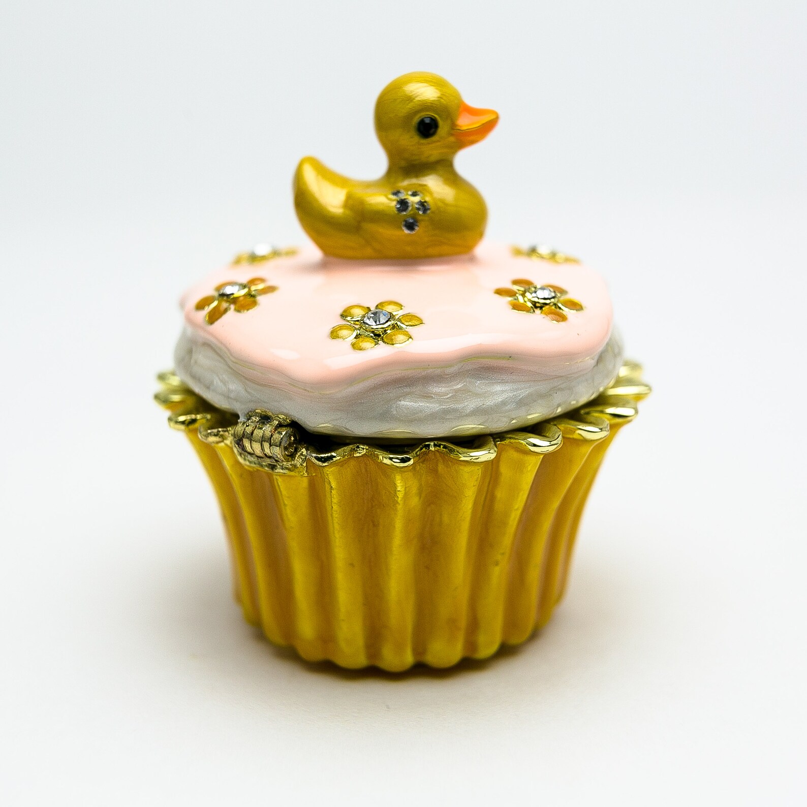 Yellow Duck on Cupcake Trinket Box Faberge Style Engagement Etsy