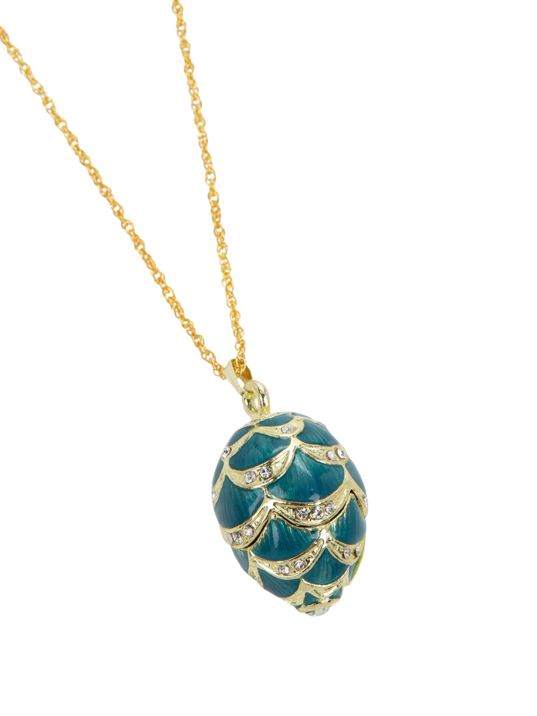 Blue Faberge Egg Pendant - Etsy
