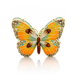 Butterfly Faberge Styled Trinket Box Handmade Decorated with Swarovski Crystals