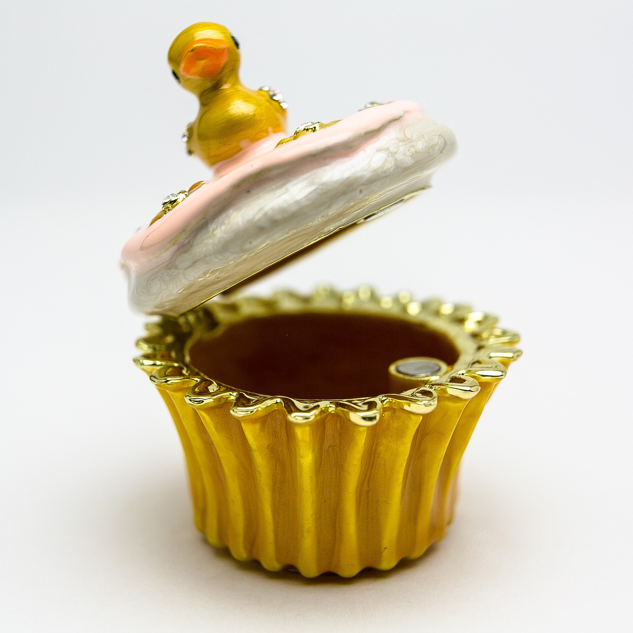 Yellow Duck on Cupcake Trinket Box Faberge Style Engagement Etsy