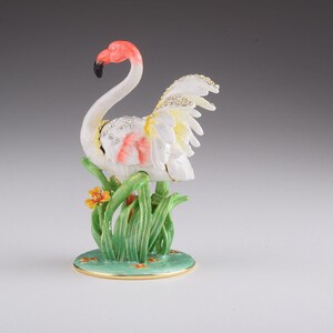 White Flamingo Trinket Box Handmade by Keren Kopal Enamel - Etsy