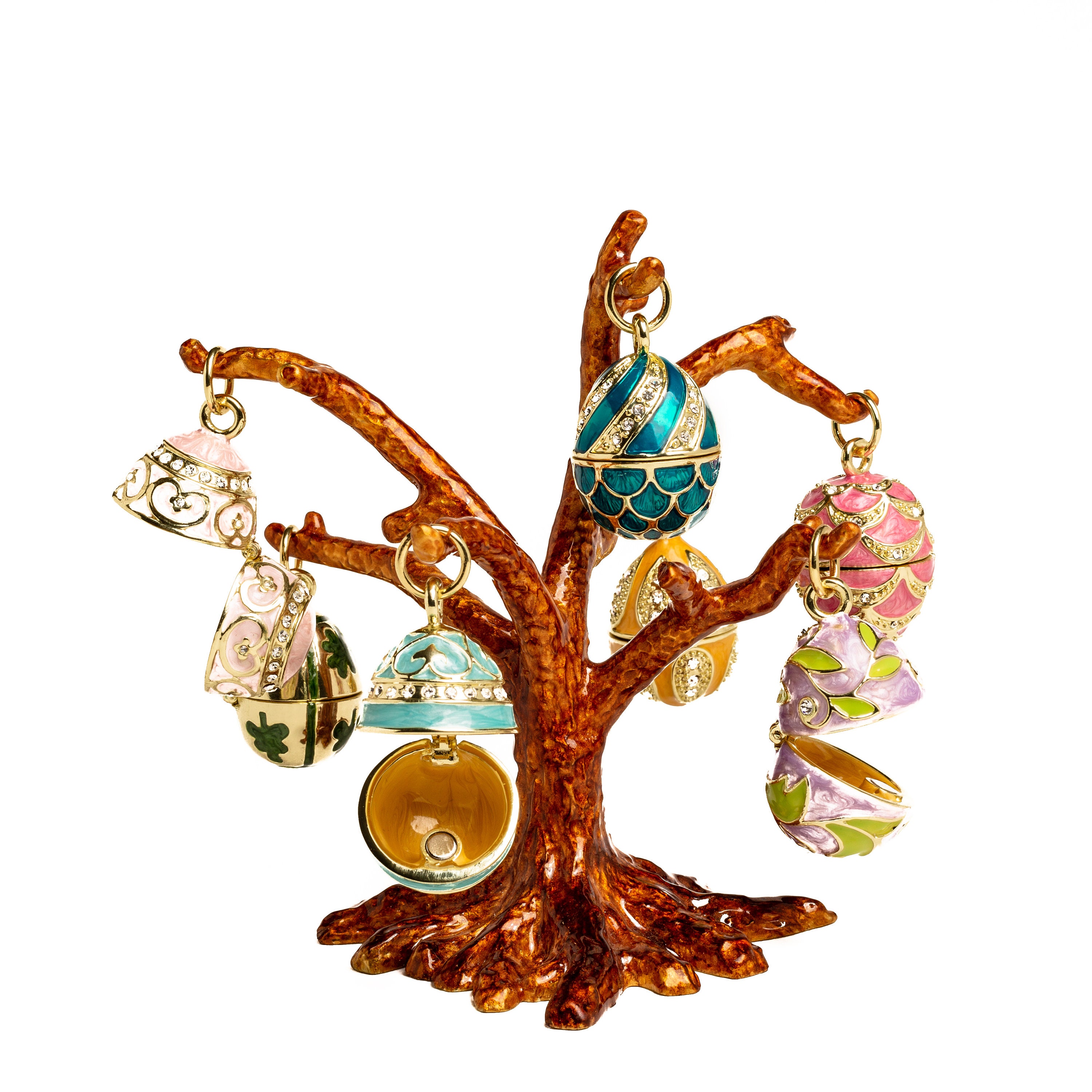 Faberge Eggs Tree Russian Eggs Trinket Box Decorated With Etsy
