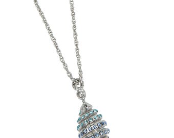 Collar con colgante de huevo estilo Fabergé: cristales de Swarovski, oro de 24 quilates, esmalte