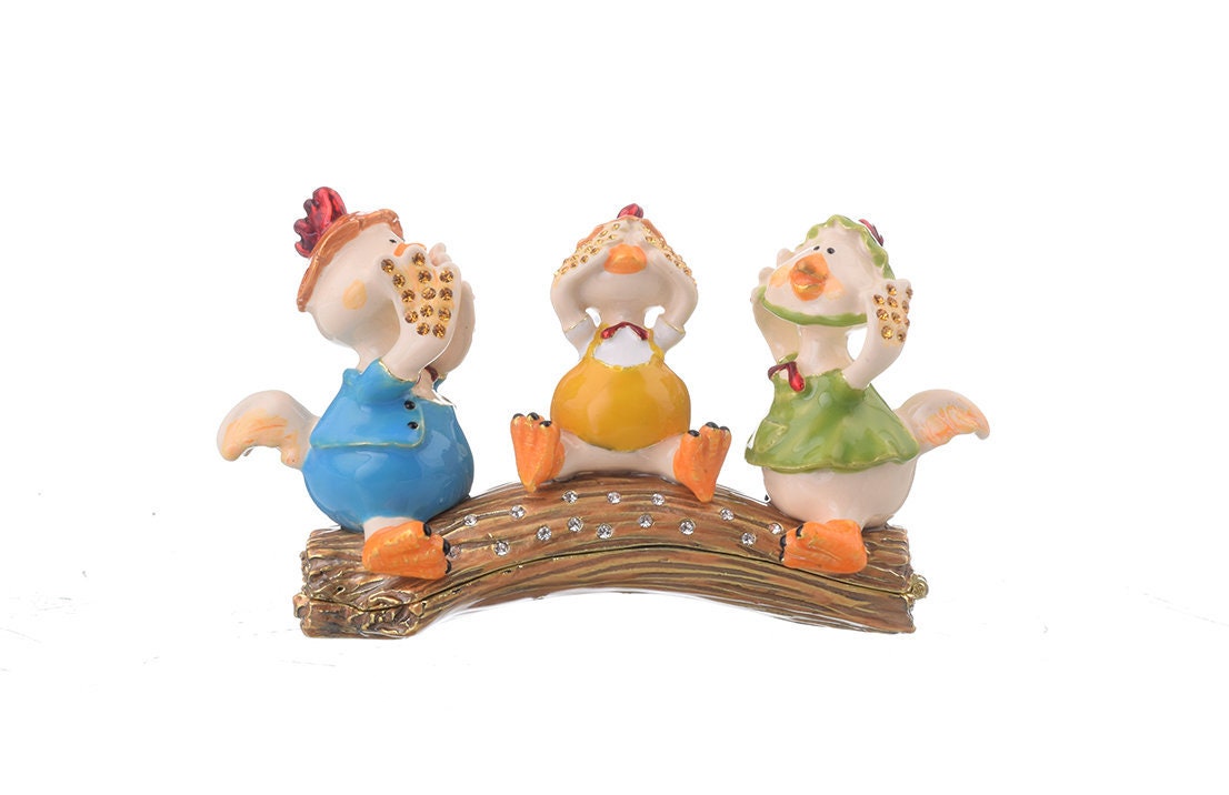 Three Ducks Trinket Box Faberge Style Decorated with Swarovski | Etsy