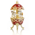 Red Faberge Style Egg with Horse Carousel  Wind up Musical Carousel Decorated with Swarovski Crystals Gold Plated Red Enamel Painted product logo