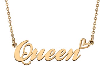 Queen Name Necklace Etsy