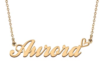 Aurora Necklace Name Etsy