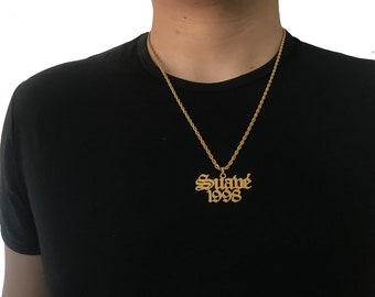 Large Name Necklace Etsy