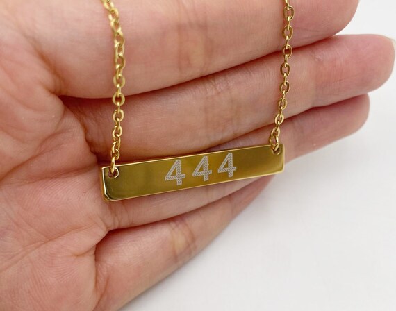 Custom 444 Necklace Name Gold Plated Stainless Steel Necklace Etsy