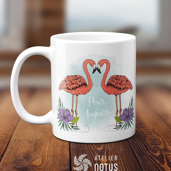 Mug à personnaliser St Valentin - Flamingo