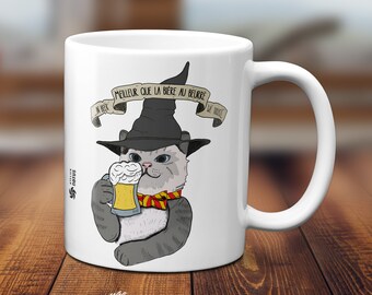 Mug to customize - Wizard Cat "In beer we trust"